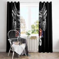 Super Samoa-Six Eight Five to The World Window Curtain Traditional Samoan Tattoo Black Color LT03 - Polynesian Pride
