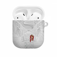 Super Samoa-Six Eight Five to The World AirPods Case Traditional Samoan Tattoo All White