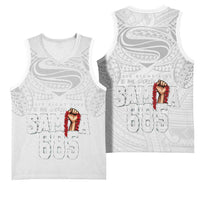 Super Samoa-Six Eight Five to The World Basketball Jersey Traditional Samoan Tattoo All White LT03 - Polynesian Pride