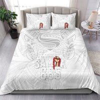 Super Samoa-Six Eight Five to The World Bedding Set Traditional Samoan Tattoo All White LT03 - Polynesian Pride