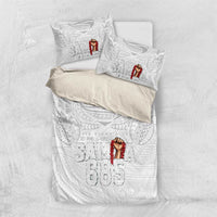 Super Samoa-Six Eight Five to The World Bedding Set Traditional Samoan Tattoo All White LT03 US Twin 172cm x 218cm White - Polynesian Pride