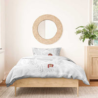 Super Samoa-Six Eight Five to The World Bedding Set Traditional Samoan Tattoo All White LT03 - Polynesian Pride