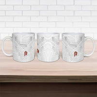 Super Samoa-Six Eight Five to The World Ceramic Mug Traditional Samoan Tattoo All White LT03 - Polynesian Pride