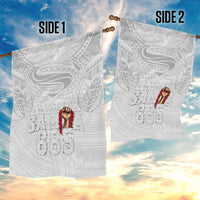 Super Samoa-Six Eight Five to The World Garden Flag Traditional Samoan Tattoo All White LT03 - Polynesian Pride