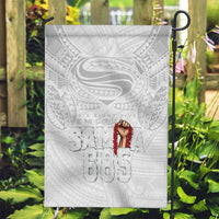 Super Samoa-Six Eight Five to The World Garden Flag Traditional Samoan Tattoo All White LT03 Garden Flag White - Polynesian Pride