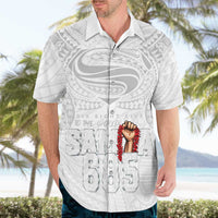 Super Samoa-Six Eight Five to The World Hawaiian Shirt Traditional Samoan Tattoo All White