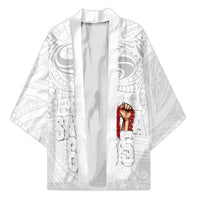 Super Samoa-Six Eight Five to The World Kimono Traditional Samoan Tattoo All White LT03 Unisex White - Polynesian Pride