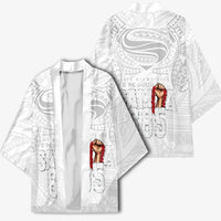 Super Samoa-Six Eight Five to The World Kimono Traditional Samoan Tattoo All White LT03 - Polynesian Pride