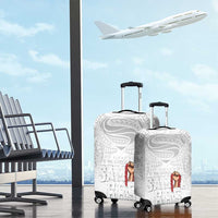 Super Samoa-Six Eight Five to The World Luggage Cover Traditional Samoan Tattoo All White LT03 - Polynesian Pride