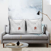 Super Samoa-Six Eight Five to The World Pillow Cover Traditional Samoan Tattoo All White LT03 - Polynesian Pride