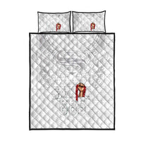 Super Samoa-Six Eight Five to The World Quilt Bed Set Traditional Samoan Tattoo All White LT03 - Polynesian Pride