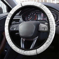 Super Samoa-Six Eight Five to The World Steering Wheel Cover Traditional Samoan Tattoo All White LT03 - Polynesian Pride