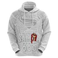 Super Samoa-Six Eight Five to The World Zip Hoodie Traditional Samoan Tattoo All White LT03 - Polynesian Pride