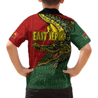Sepik River Crocodile & Arts Festival Melanesian Pattern Family Matching Off The Shoulder Long Sleeve Dress and Hawaiian Shirt LT03 - Polynesian Pride