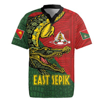 Sepik River Crocodile & Arts Festival Melanesian Pattern Rugby Jersey LT03 Red - Polynesian Pride