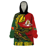 Sepik River Crocodile & Arts Festival Melanesian Pattern Wearable Blanket Hoodie LT03 One Size Red - Polynesian Pride