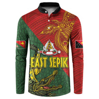Sepik River Crocodile & Arts Festival Button Sweatshirt Bird-of-paradise Melanesian Tattoo LT03 Red - Polynesian Pride