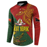 Sepik River Crocodile & Arts Festival Button Sweatshirt Bird-of-paradise Melanesian Tattoo LT03 - Polynesian Pride