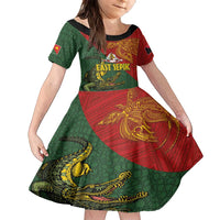 Sepik River Crocodile & Arts Festival Family Matching Off Shoulder Maxi Dress and Hawaiian Shirt Bird-of-paradise Melanesian Tattoo