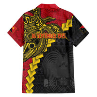 Papua New Guinea Independence Day Family Matching Short Sleeve Bodycon Dress and Hawaiian Shirt Bird-of-paradise Melanesian Tattoo