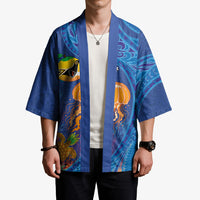 Hawaiian Funny Fruits Sea Animals Kimono Mango Reef Triggerfish and Pineapple Turtle and Mandarin Jellyfish LT03 - Polynesian Pride