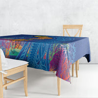 Hawaiian Funny Fruits Sea Animals Tablecloth Mango Reef Triggerfish and Pineapple Turtle and Mandarin Jellyfish LT03 - Polynesian Pride
