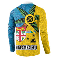 Malampa Fiji Day Button Sweatshirt Tapa and Melanesian Patterns with Coat of Arms LT03 - Polynesian Pride