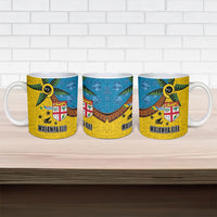 Malampa Fiji Day Ceramic Mug Tapa and Melanesian Patterns with Coat of Arms