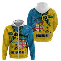 Malampa Fiji Day Zip Hoodie Tapa and Melanesian Patterns with Coat of Arms LT03 - Polynesian Pride