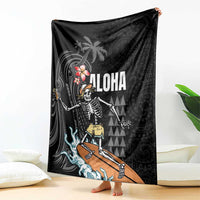 Hawaiian Halloween Skeleton Surfing Blanket Polynesian Tribal Tattoo and Hawaiian Pattern LT03 - Polynesian Pride