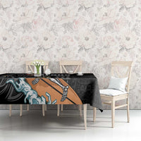 Hawaiian Halloween Skeleton Surfing Tablecloth Polynesian Tribal Tattoo and Hawaiian Pattern LT03 - Polynesian Pride