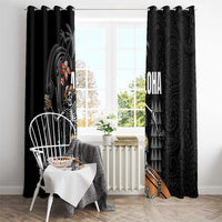 Hawaiian Halloween Skeleton Surfing Window Curtain Polynesian Tribal Tattoo and Hawaiian Pattern LT03 - Polynesian Pride