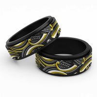 Traditional Samoan Tattoo Art Yellow Color Spinner Ring - Polynesian Pride