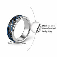 Traditional Samoan Tattoo Art Blue Color Classic Ring LT03 - Polynesian Pride