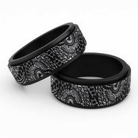 Traditional Polynesian Maori Tattoo Silver Art Spinner Ring - Polynesian Pride