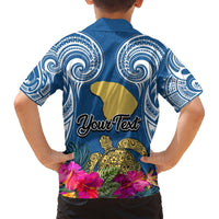 Custom Hawaii Lanai Island Hawaiian Shirt Hibiscus Turle and Map with Polynesian Spiral LT03 - Polynesian Pride