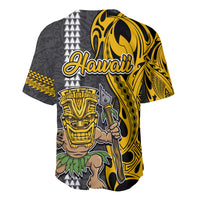Hawaii Lanai Island Baseball Jersey Hawaiian Warrior and Kakau Symbols Abstract Tattoo LT03 - Polynesian Pride