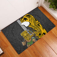 Hawaii Lanai Island Rubber Doormat Hawaiian Warrior and Kakau Symbols Abstract Tattoo LT03 Yellow - Polynesian Pride