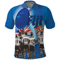 Fiji Rugby Sevens Polo Shirt Commemorate Gold Medal - Rio de Janeiro 2016 LT03 Blue - Polynesian Pride