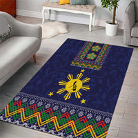 Philippines Merry Christmas Area Rug Maligayang Pasko with Parol and Xmas Pattern Barong Style LT03 - Polynesian Pride