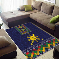 Philippines Merry Christmas Area Rug Maligayang Pasko with Parol and Xmas Pattern Barong Style LT03 - Polynesian Pride