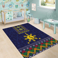 Philippines Merry Christmas Area Rug Maligayang Pasko with Parol and Xmas Pattern Barong Style LT03 - Polynesian Pride