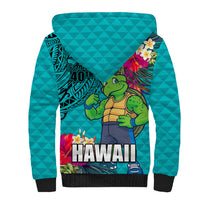 Hawaii Great Aloha Run 40th Anniversary Sherpa Hoodie With Turtle Mascot Marathon Hibiscus and Kakau LT03 - Polynesian Pride