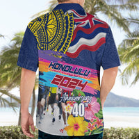 Hawaii Great Aloha Run 40th Anniversary Hawaiian Shirt Hibiscus and Kakau Pattern LT03 - Polynesian Pride