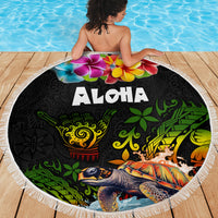 Hawaii Lei Day Beach Blanket Hibiscus Wreath and Polynesian Pattern LT03 - Polynesian Pride