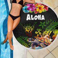 Hawaii Lei Day Beach Blanket Hibiscus Wreath and Polynesian Pattern LT03 - Polynesian Pride