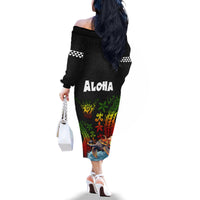 Hawaii Lei Day Family Matching Off The Shoulder Long Sleeve Dress and Hawaiian Shirt Hibiscus Wreath and Polynesian Pattern LT03 - Polynesian Pride