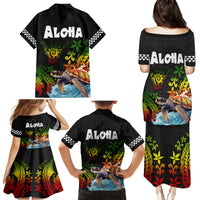 Hawaii Lei Day Family Matching Puletasi and Hawaiian Shirt Hibiscus Wreath and Polynesian Pattern LT03 - Polynesian Pride