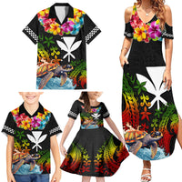 Hawaii Lei Day Family Matching Summer Maxi Dress and Hawaiian Shirt Hibiscus Wreath and Polynesian Pattern LT03 - Polynesian Pride