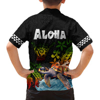 Hawaii Lei Day Family Matching Tank Maxi Dress and Hawaiian Shirt Hibiscus Wreath and Polynesian Pattern LT03 - Polynesian Pride